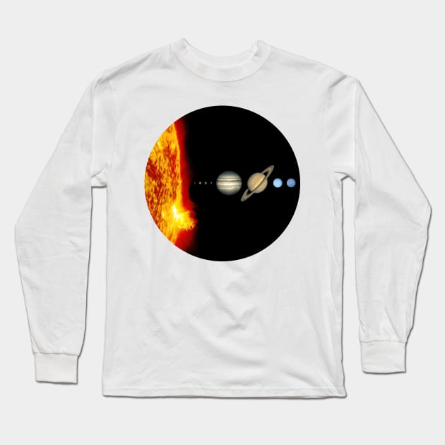 Solar System line out Long Sleeve T-Shirt by Ricogfx